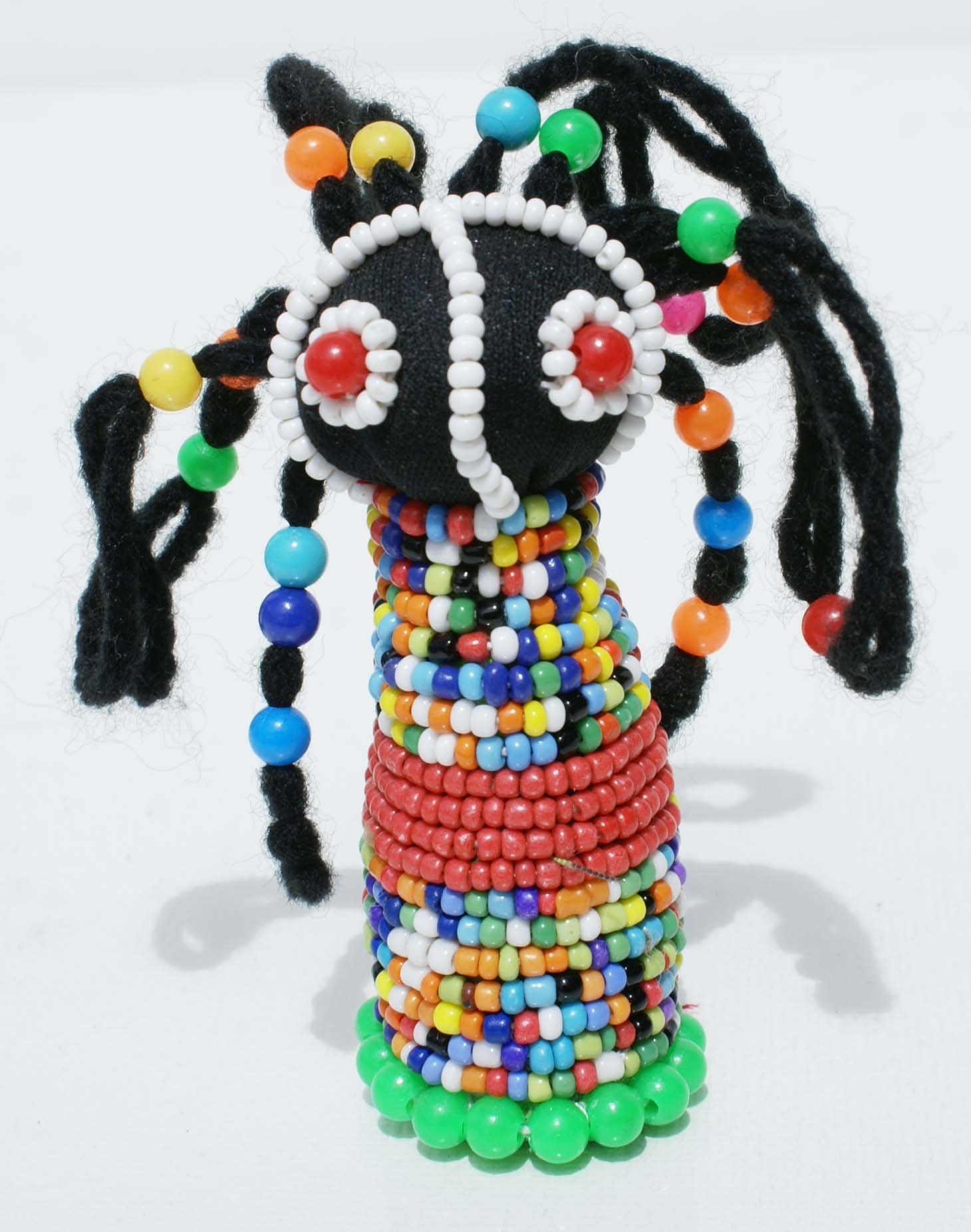 Ndebele Doll Handcrafted in South Africa, Colorful Beaded Tribal Doll